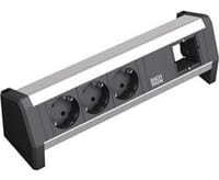 Bachmann DESK 1, Drinnen, Typ E, Aluminium, Schwarz, 3 AC-Ausgänge, 230 V