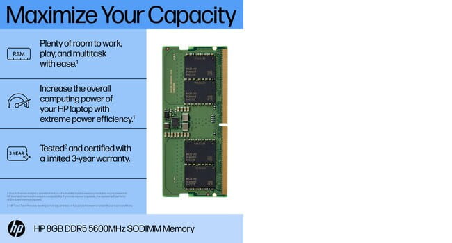HP  DDR5 - Modul - 8 GB - SO DIMM 262-PIN - 5600 MHz / PC5-44800