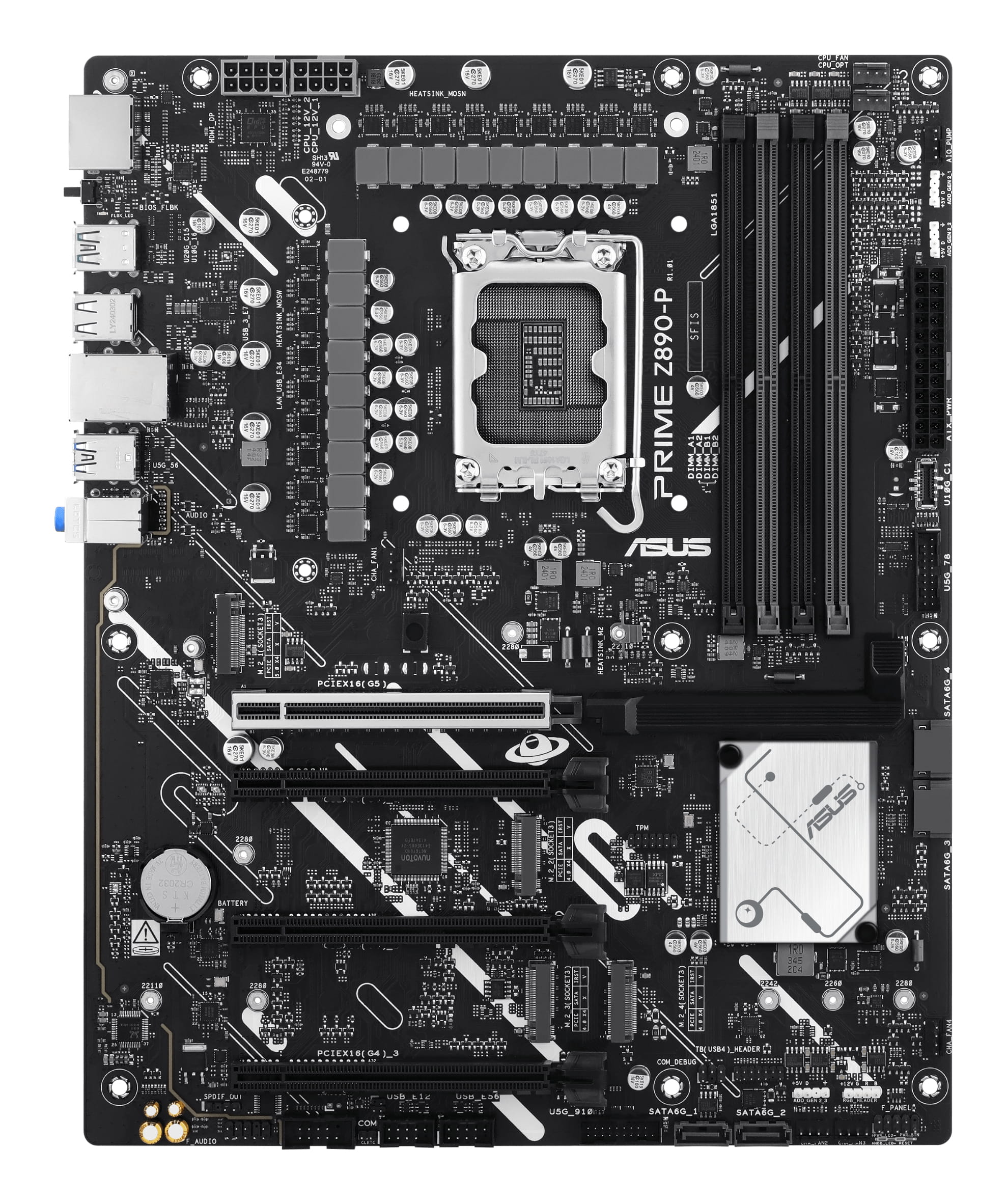 ASUS PRIME Z890-P - Motherboard - ATX - LGA1851 Sockel - Z890 Chipsatz - USB-C 3.2 Gen 2x2, USB 3.2 Gen 2, USB 3.2 Gen 1, USB-C 3.2 Gen 1 - 2.5 Gigabit LAN - Onboard-Grafik (CPU erforderlich)