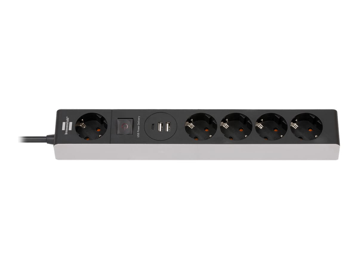Brennenstuhl Premium-Line - Steckdosenleiste - mit USB-Spannungsversorgung - Ausgangsanschlüsse: 5 (2 x USB, 24 pin USB-C, 5 x Stromversorgung)