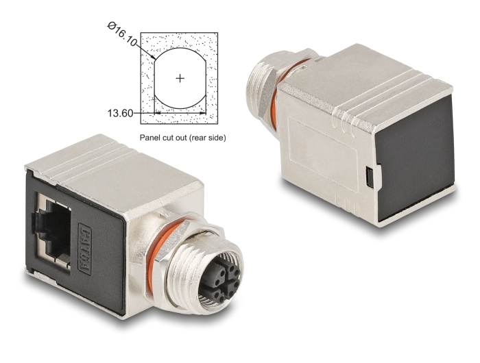Delock Netzwerkadapter - 8 pin M12-X (W) zu RJ-45 (W)