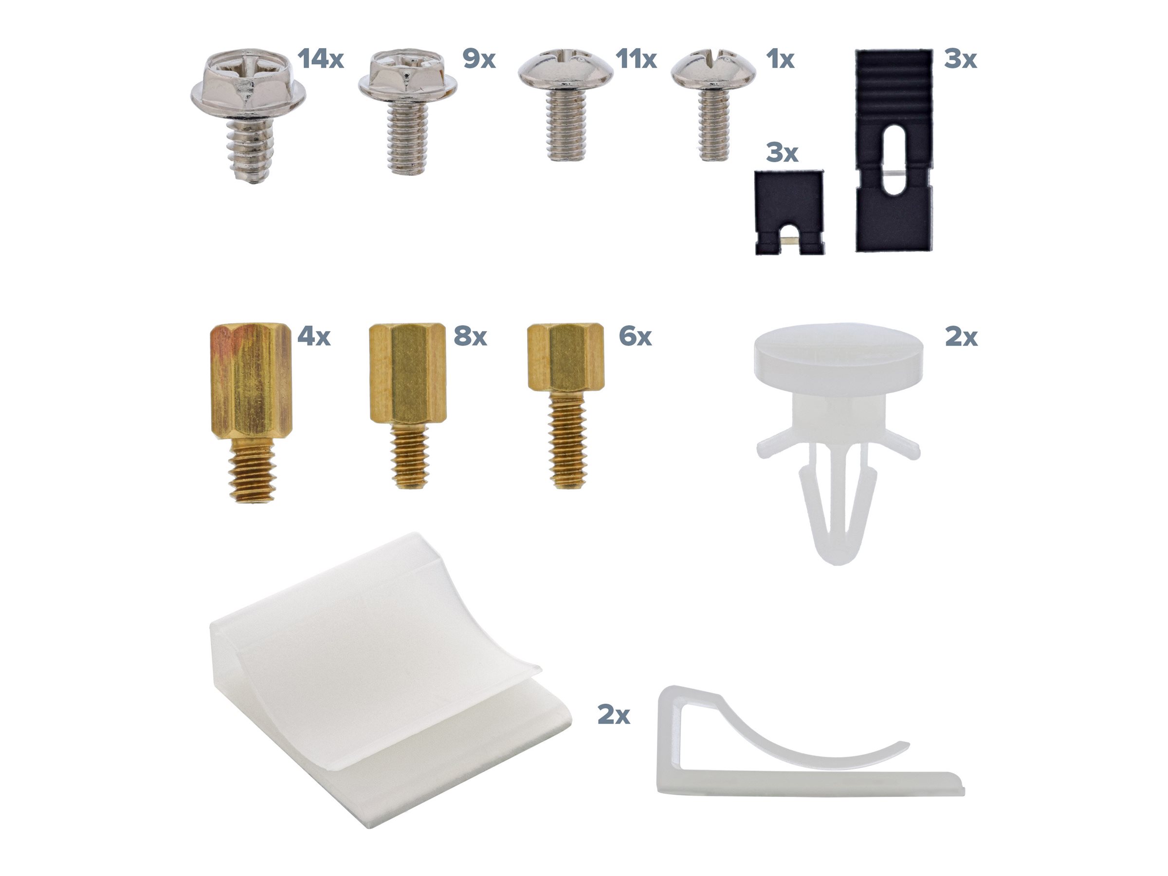 InLine Schraubenset - mit Jumper - Klebeklipp etc.