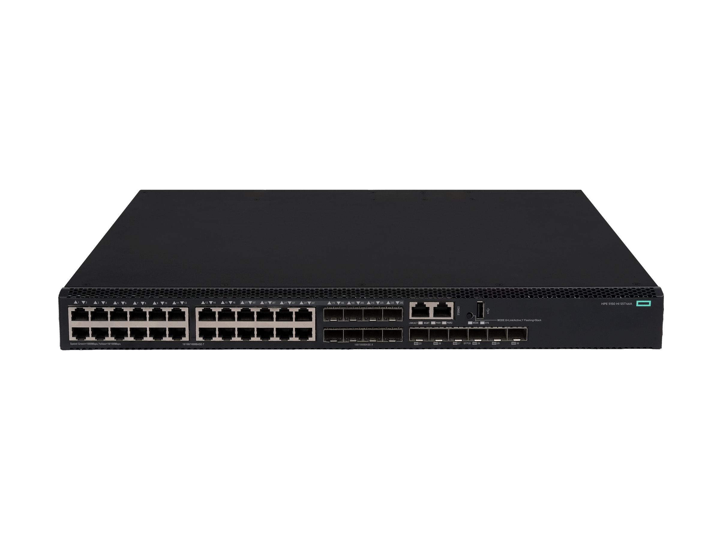 HPE Networking Comware 5150HI 24p 10M/100M/1G 8p SFP 1G Combo 6p SFP28 10G/25G Switch - Switch - L3 - managed - 48 x 10/100/1000Base-T + 8 x 100/1000Base-X SFP + 6 x 10 Gigabit / 25 Gigabit SFP28 (uplink / stacking)