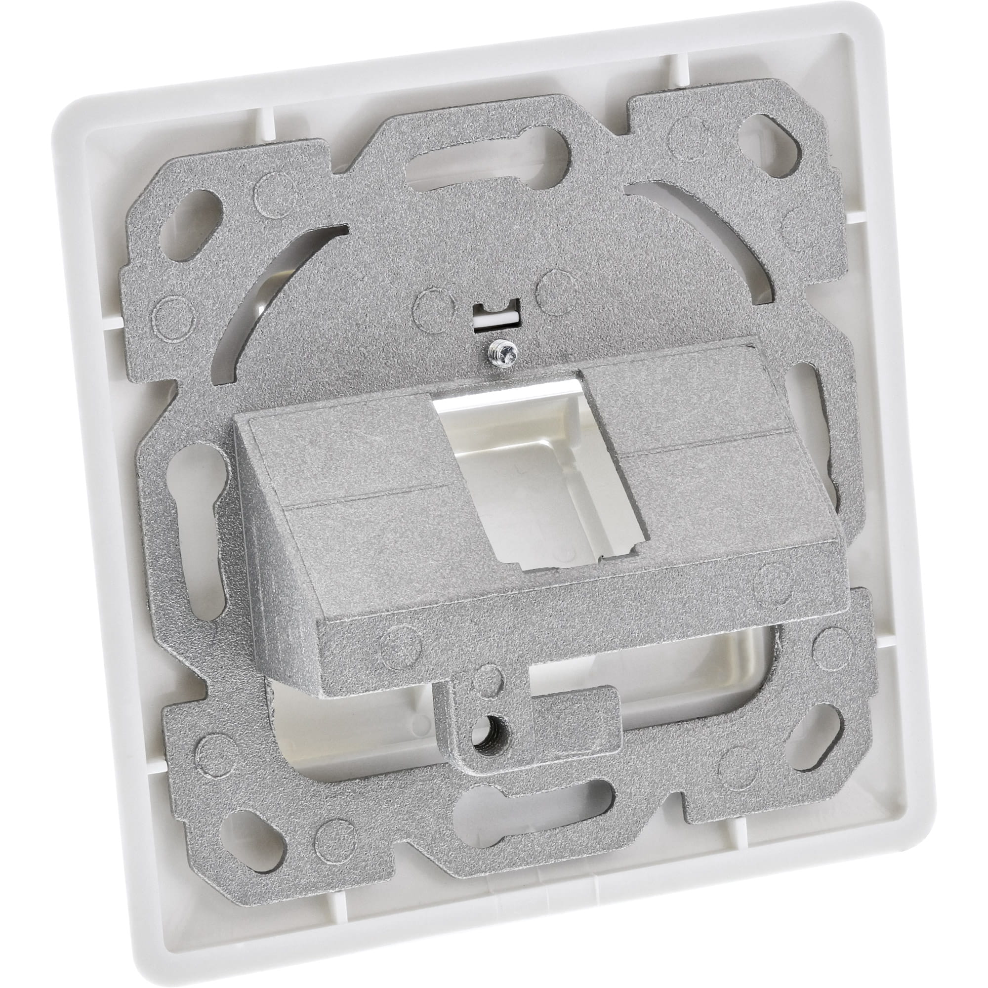 InLine Rahmenset für 1x RJ45 Bu/LSA Einsatz - Keystone SNAP-In - weiß RAL9010