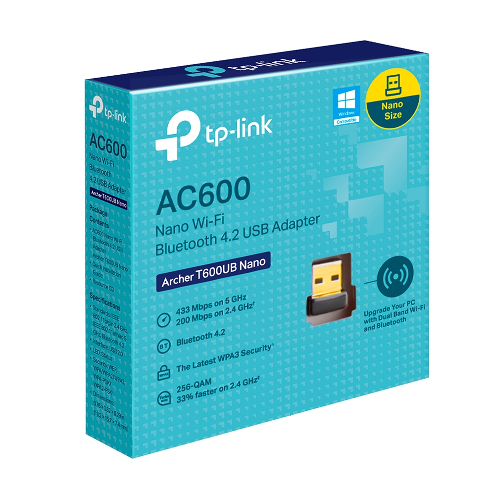 TP-LINK ARCHER T600UB NANO, Kabellos, USB, WLAN, 433 Mbit/s, Schwarz