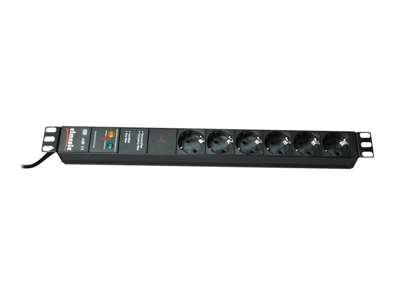 Bachmann 333.536, Standard, 1U, Schwarz, 6 AC-Ausgänge, 2 m, 230 V