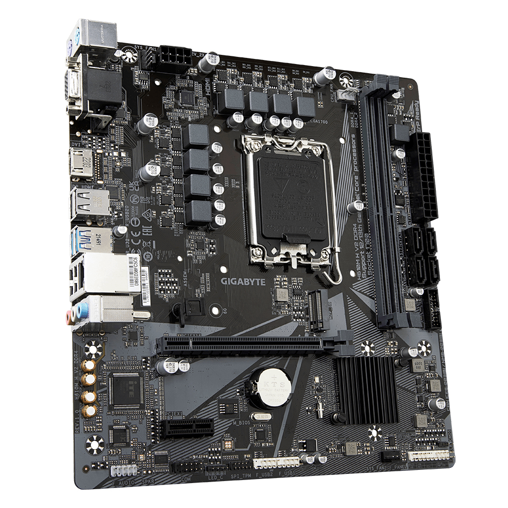 Gigabyte H610M H V2 DDR4 - 1.0 - Motherboard - micro ATX - LGA1700 Sockel - H610 Chipsatz - USB 3.2 Gen 1 - Gigabit LAN - Onboard-Grafik (CPU erforderlich)