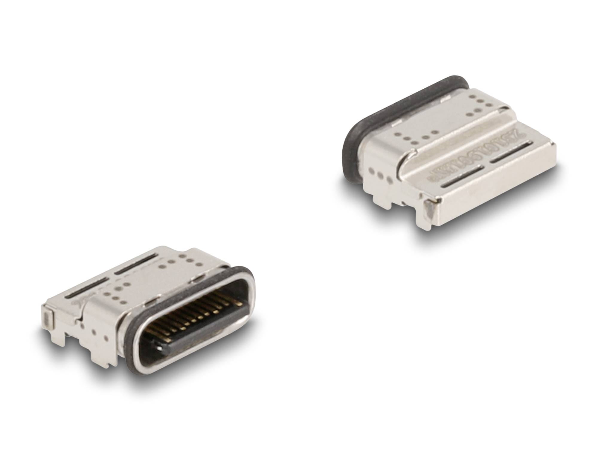 Delock Strom-/Datenanschluss - USB-C (W) gelötet - 100 V - 5 A - wasserdicht (Packung mit 10)