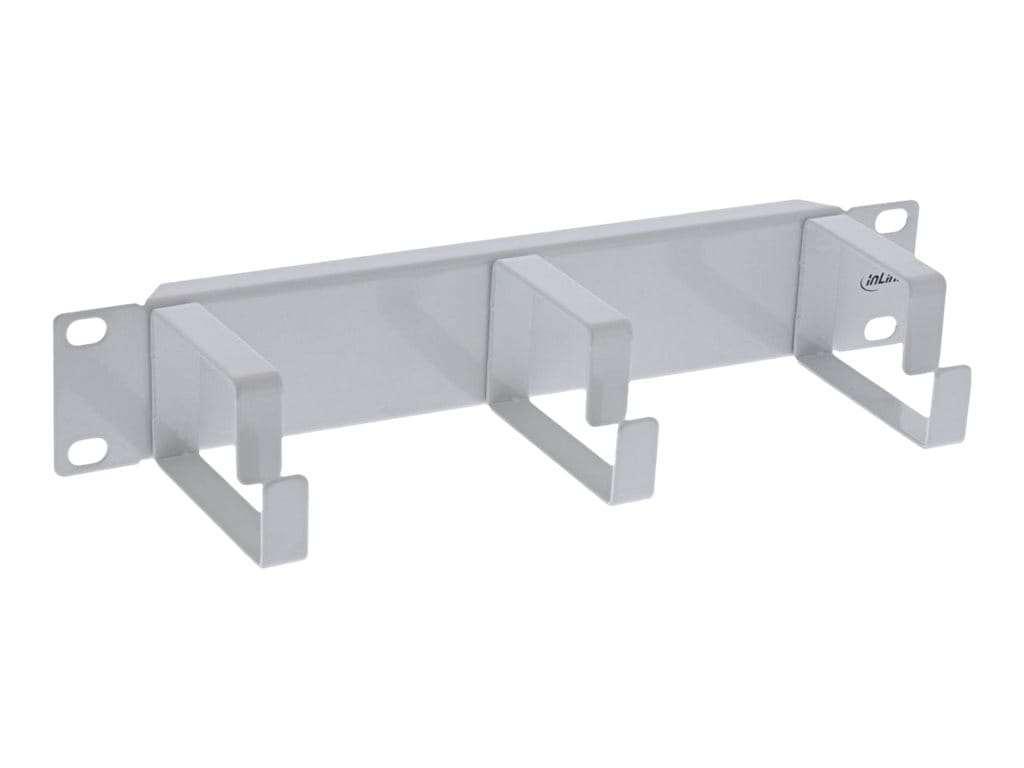 InLine 10" Kabelführungspanel - 3 Bügel - RAL 7035 grau