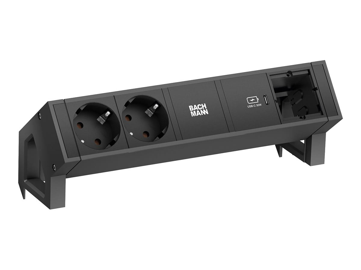 Bachmann DESK 2 - Steckdosenleiste - Eingabe, Eingang Typ E - Ausgangsanschlüsse: 3 (2 x Type E, 24 pin USB-C)