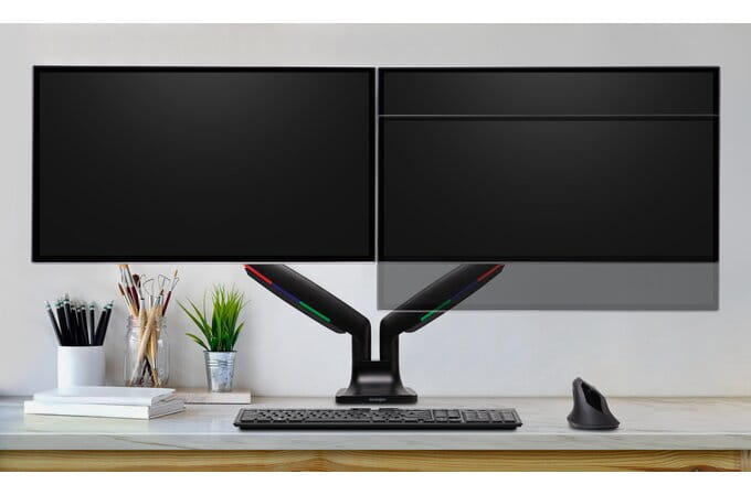 Kensington SmartFit One-Touch Height Adjustable Dual Monitor Arm - Befestigungskit - einstellbarer Arm - für 2 Monitore - Aluminium, Kunststoff, Stahl - Bildschirmgröße: 33-86.4 cm (13"-34")