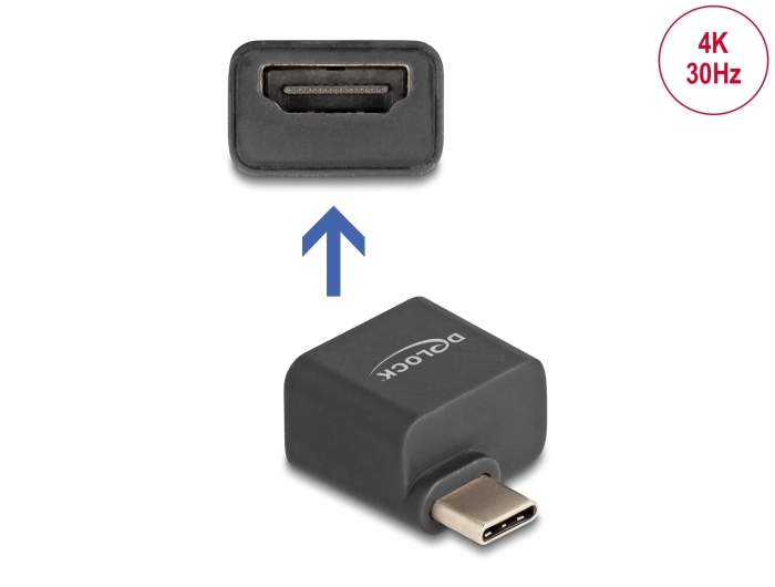 Delock Videoadapter - USB-C männlich zu HDMI weiblich - Schwarz - 4K30Hz (3840 x 2160)