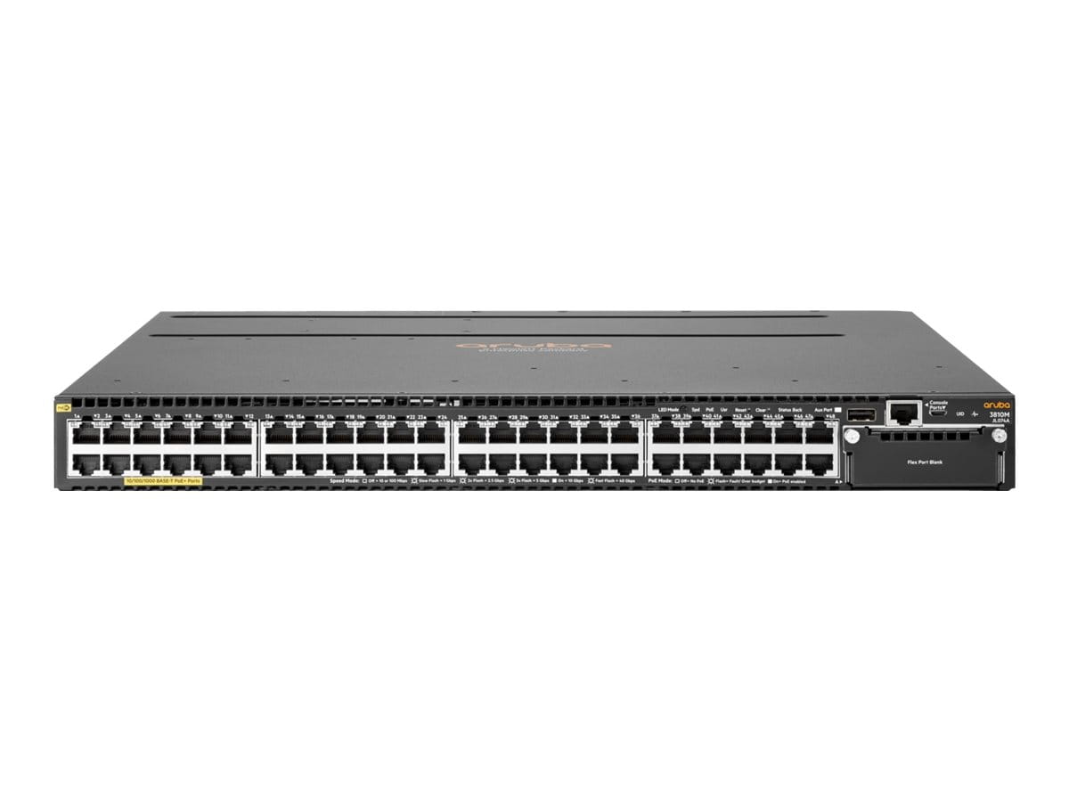 HPE Aruba Networking 3810M 48G PoE+ 4SFP+ 1050W - Switch - L3 - managed - 48 x 10/100/1000 (PoE+)