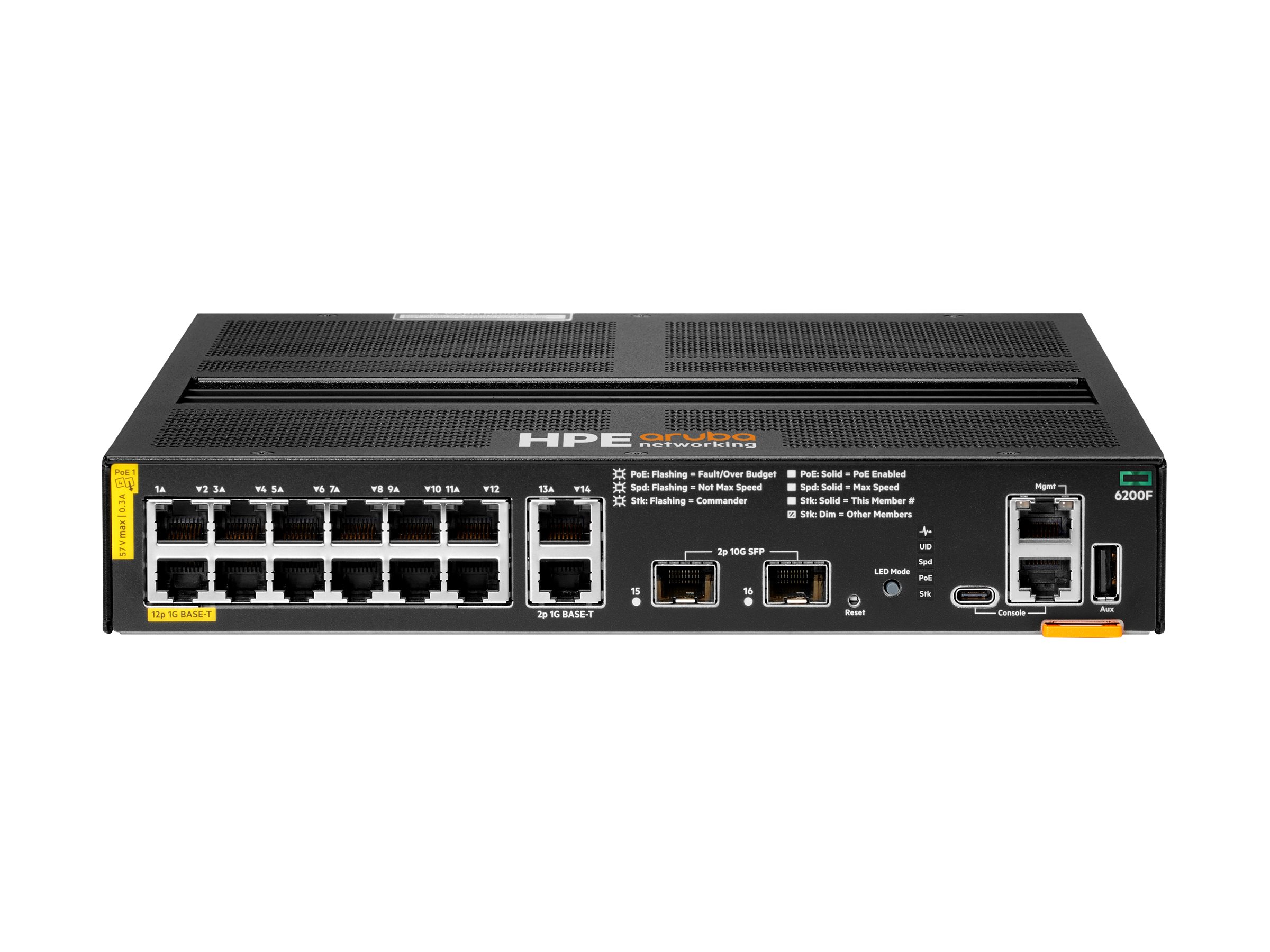 HPE Aruba Networking 6200F 12G Class4 PoE 2G/2SFP+ 139W Switch - Switch - L3 - managed - 12 x 10/100/1000 (PoE+)