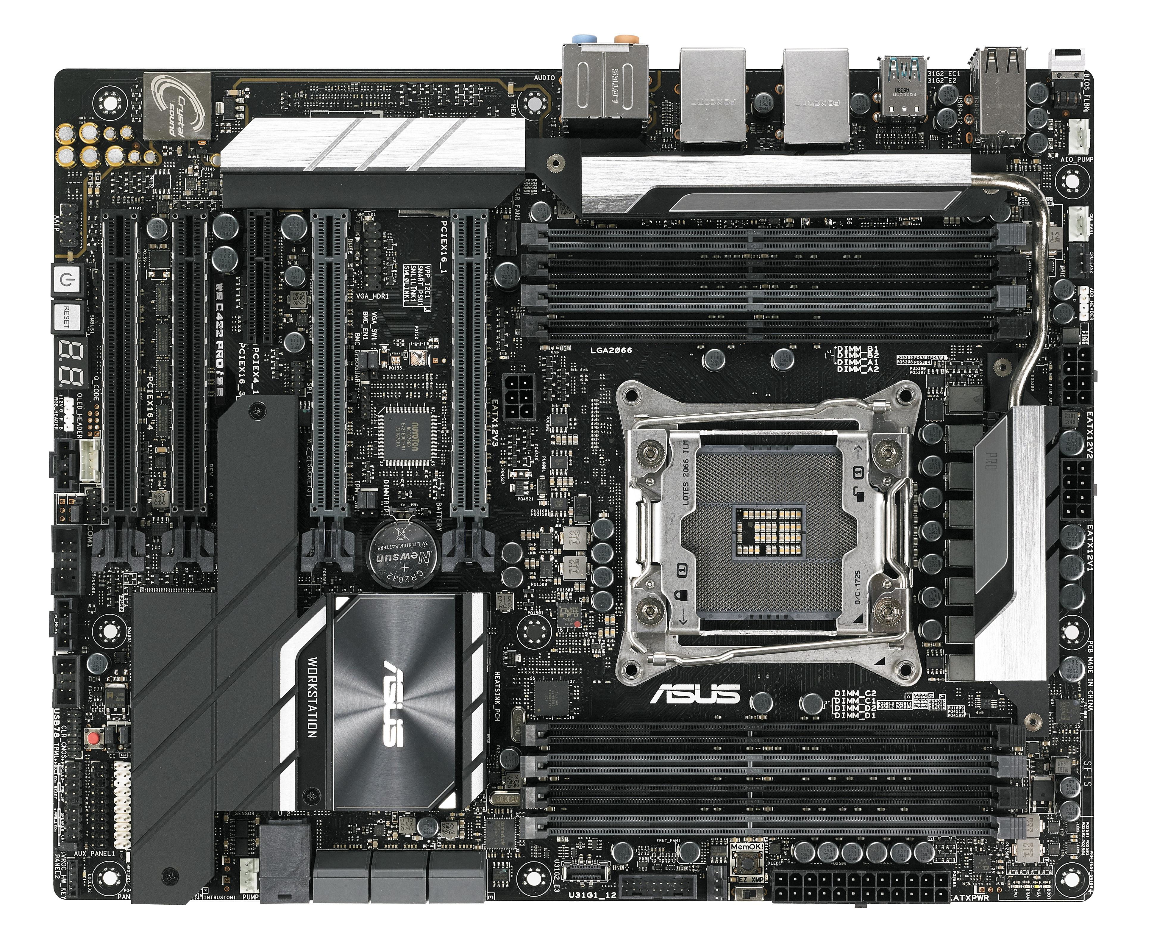 ASUS WS C422 Pro/SE - Motherboard - ATX - LGA2066 Socket - C422 Chipsatz - USB 3.1 Gen 1, USB-C Gen2, USB 3.1 Gen 2 - 2 x Gigabit LAN - HD Audio (8-Kanal)