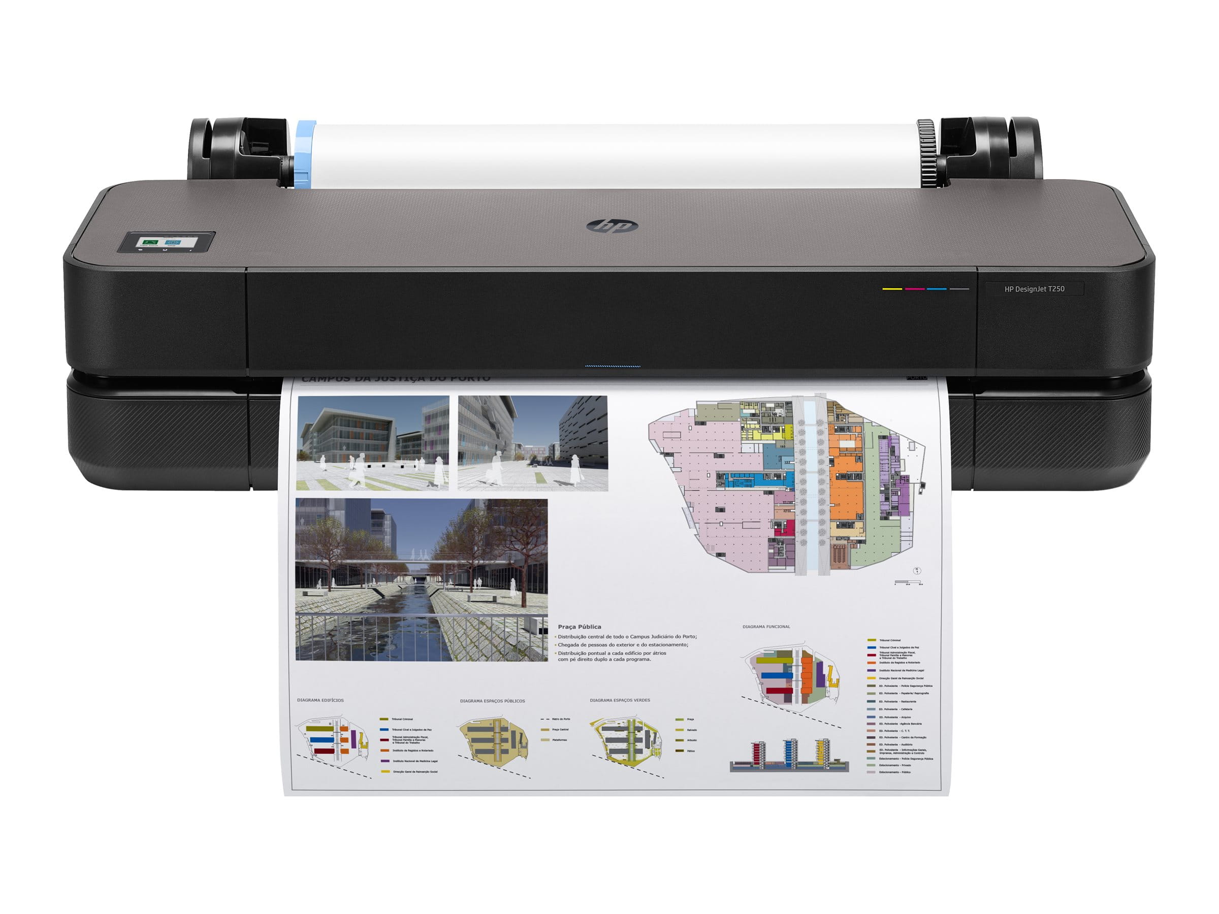 HP DesignJet T250 - 610 mm (24") Großformatdrucker - Farbe - Tintenstrahl - A1, ANSI D - 2400 x 1200 dpi - bis zu 0.5 Min./Seite (einfarbig)/