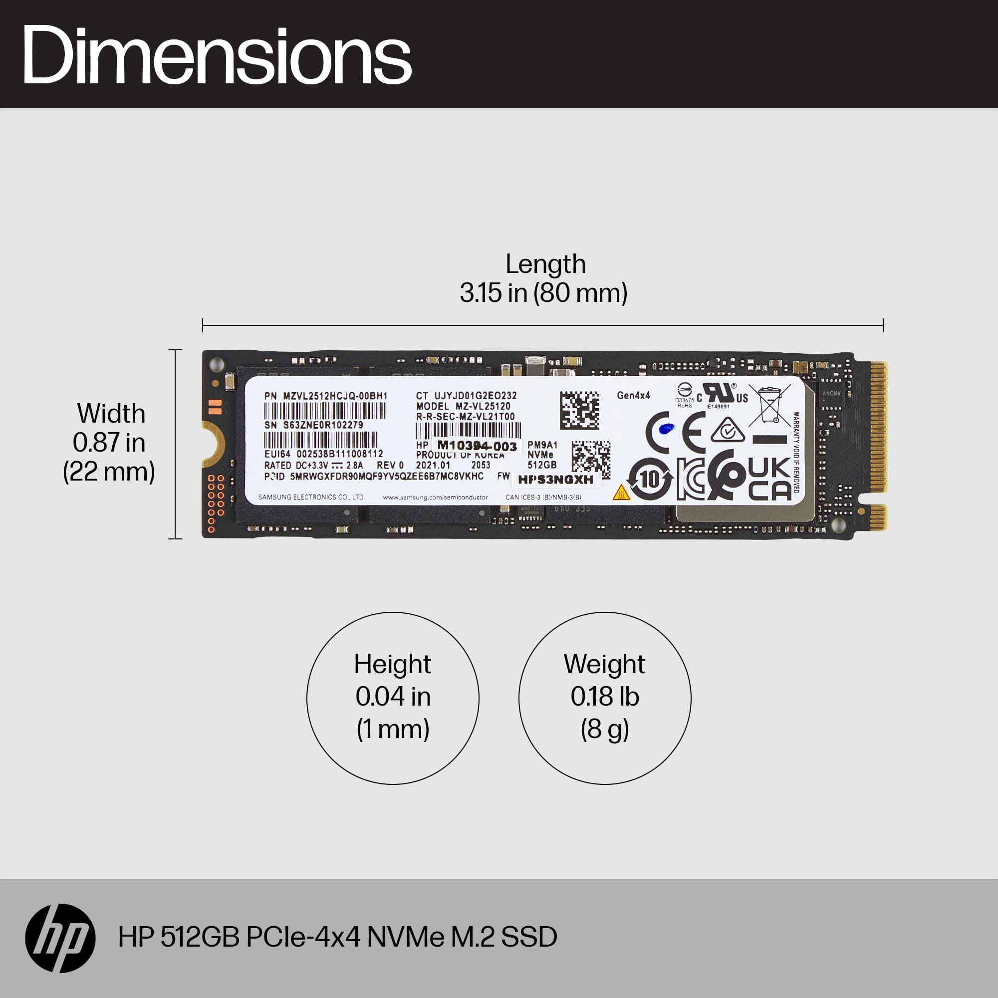 HP  SSD - 512 GB - intern - M.2 - PCIe 4.0 x4 (NVMe)