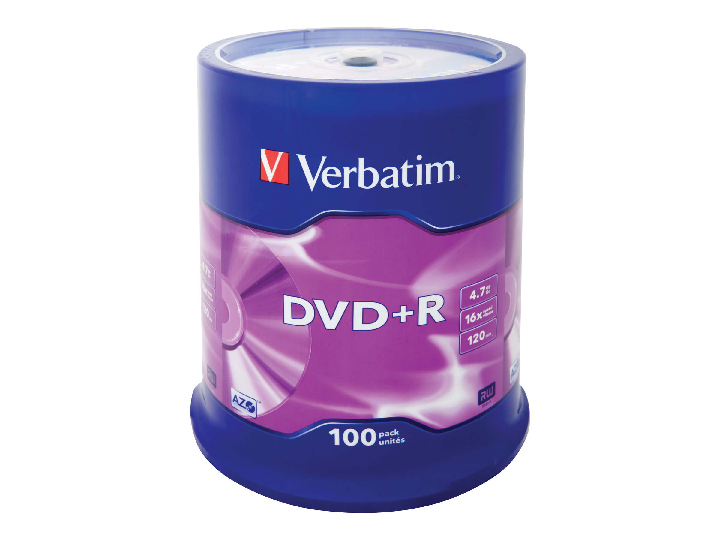 Verbatim 100 x DVD+R - 4.7 GB 16x - mattsilber