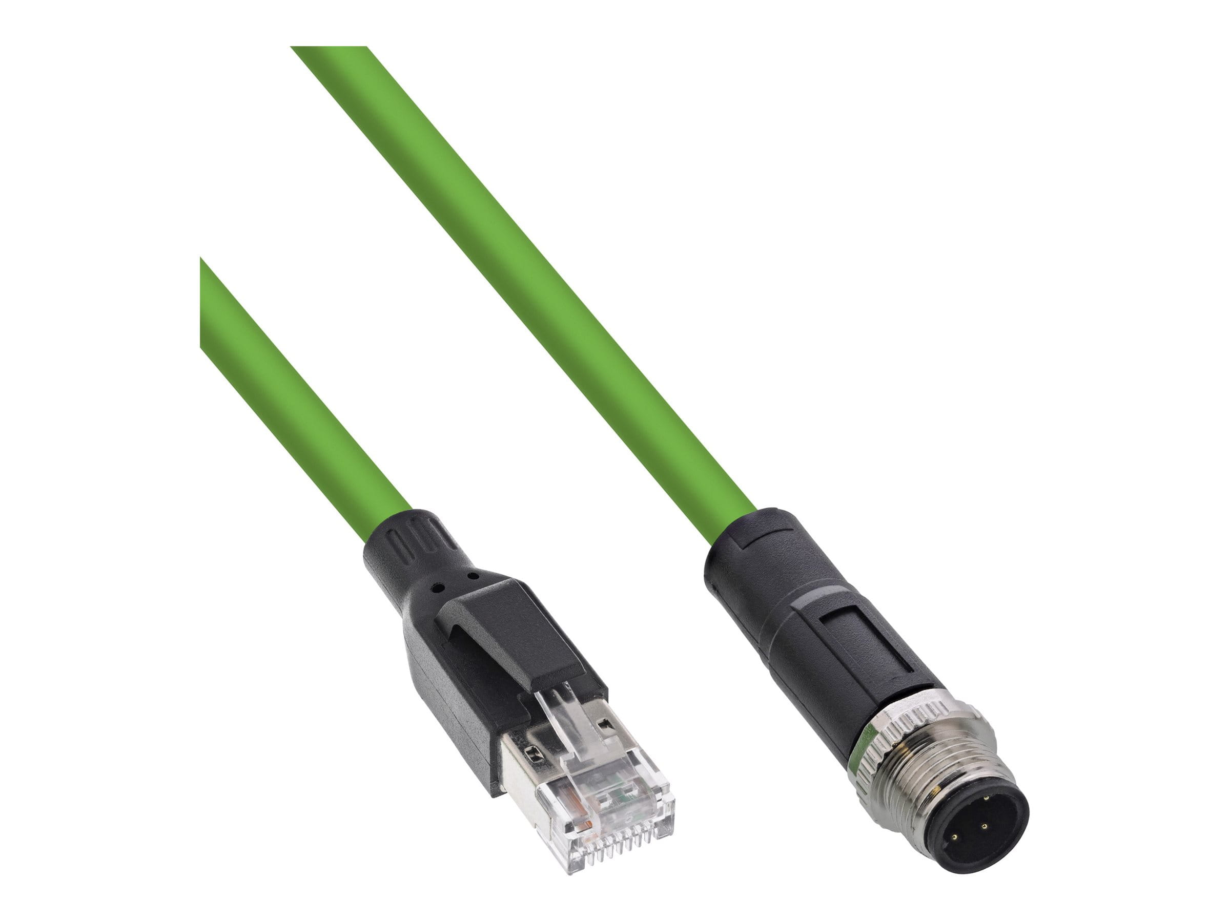 InLine Industrie Netzwerkkabel - M12 4-pin D-kodiert St. zu RJ45 St. - PUR - 10m
