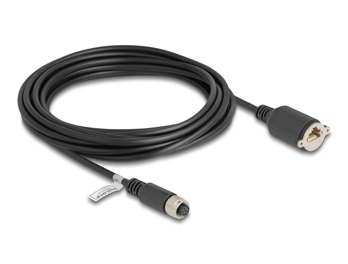 Delock Netzwerkkabel - 8-polig M12-A (W) zu RJ-45 (W)