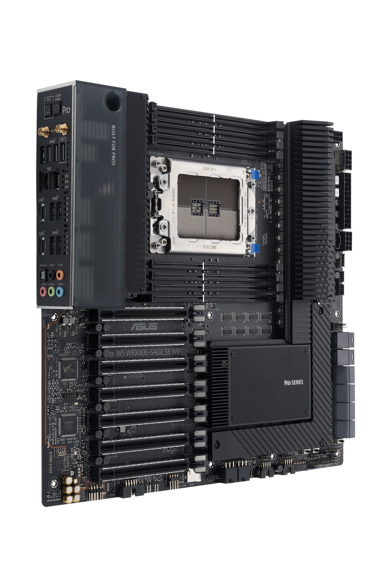 ASUS Pro WS WRX80E-SAGE SE WIFI II - Motherboard - E-ATX / SSI EEB - Socket sWRX8 - AMD WRX80 Chipsatz - USB-C 3.2 Gen 2x2, USB-C 3.2 Gen2, USB 3.2 Gen 2, USB 3.2 Gen 1 - 2 x 10 Gigabit LAN, Wi-Fi 6E, Bluetooth - HD Audio (8-Kanal)
