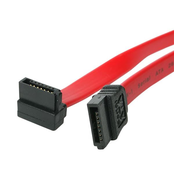 StarTech.com 15cm SATA 3 Kabel gewinkelt - S-ATA III Anschlusskabel bis 6Gb/s - Serial ATA 90° rechts abgewinkelt - Rot - SATA-Kabel - Serial ATA 150/300/600 - SATA (R)