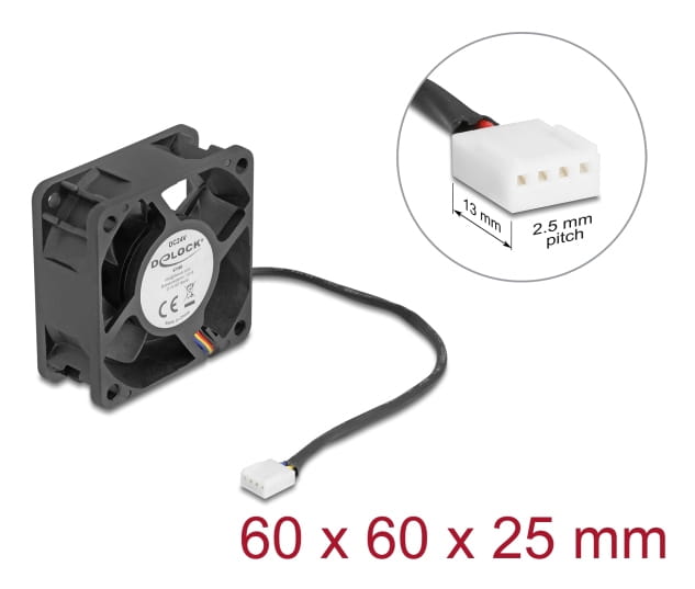 Delock Gehäuselüfter - axial - 60 mm - Schwarz