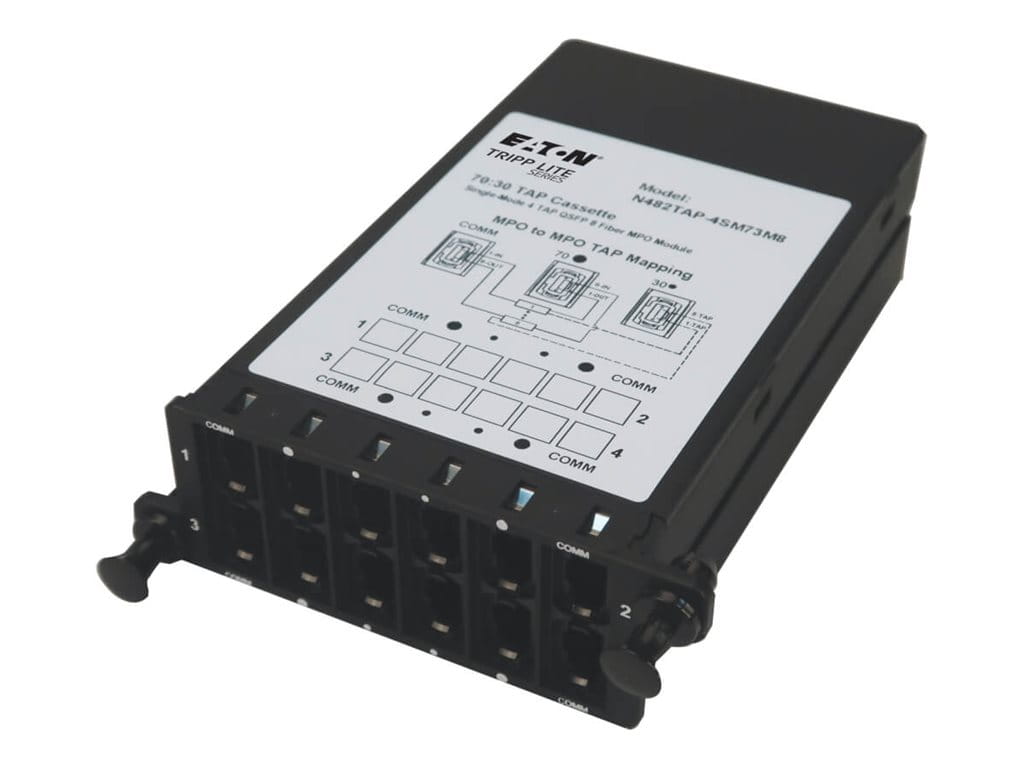 Tripp Eaton Tripp Lite Series Fiber TAP Cassette - Singlemode, 8-Fiber MPO to MPO, 4 Monitoring Ports, 70/30 Split