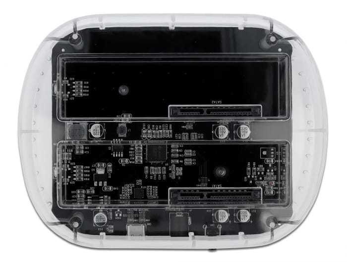 Delock USB Type-C Docking Station for 2 x SATA HDD / SSD - HDD-Dockingstation Schächte: 2 - 2,5" / 3,5" gemeinsam genutzt (6,4 cm/8,9 cm gemeinsam genutzt)