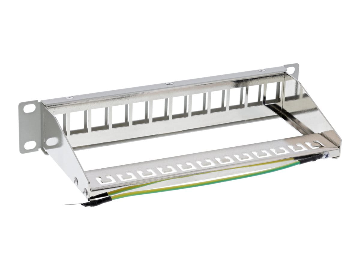 InLine 10" Patchpanel Leerblech 12x - für Keystone Module - 1HE - RAL7035 grau