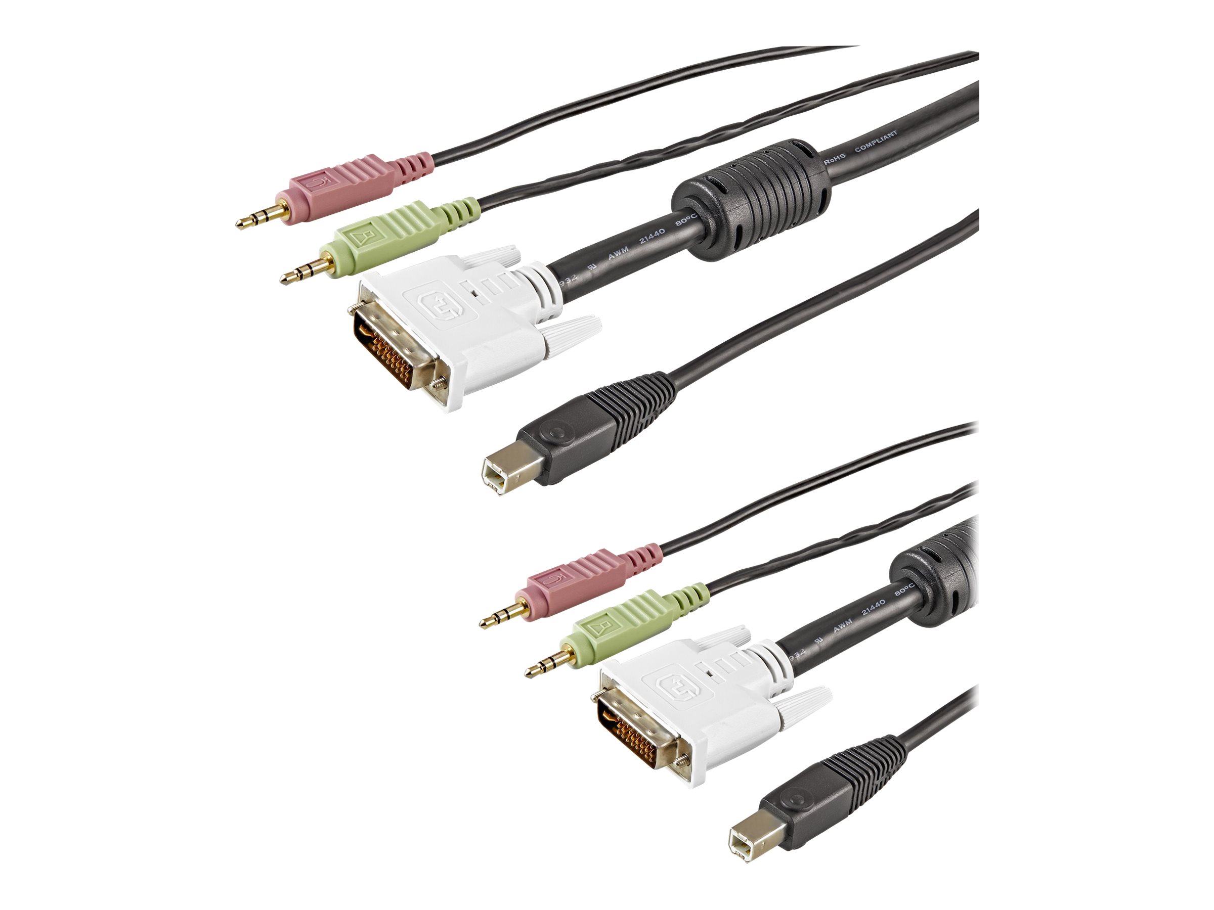 StarTech.com 1,8m 4-in-1 USB DVI KVM Kabel mit Audio und Mikrofon