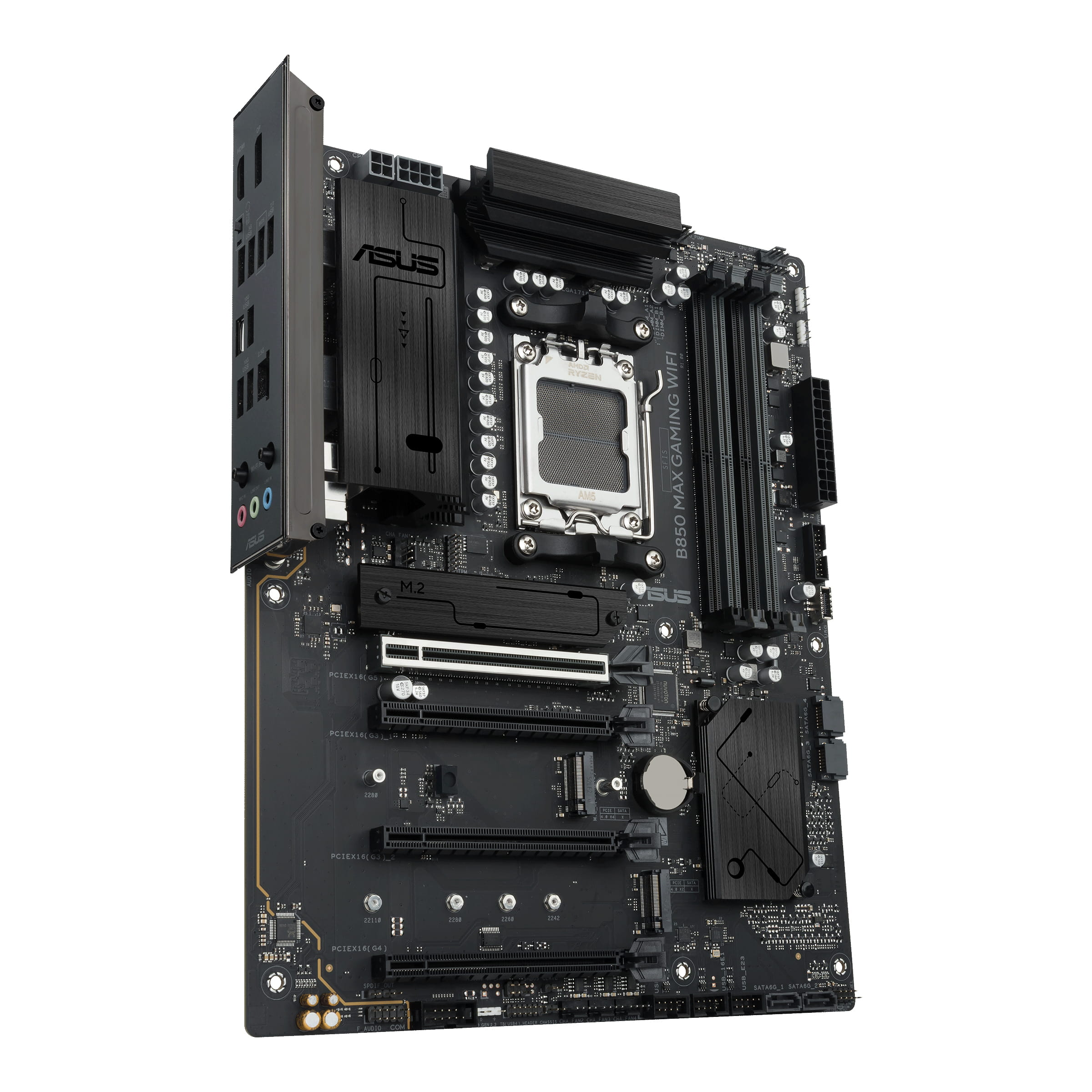ASUS B850 MAX GAMING WIFI - Motherboard - ATX - Socket AM5 - AMD B850 Chipsatz - USB 3.2 Gen 2, USB-C 3.2 Gen2, USB 3.2 Gen 1, USB-C 3.2 Gen 1, USB4 - Wi-Fi 6E, Bluetooth, 2.5 Gigabit LAN - Onboard-Grafik (CPU erforderlich)