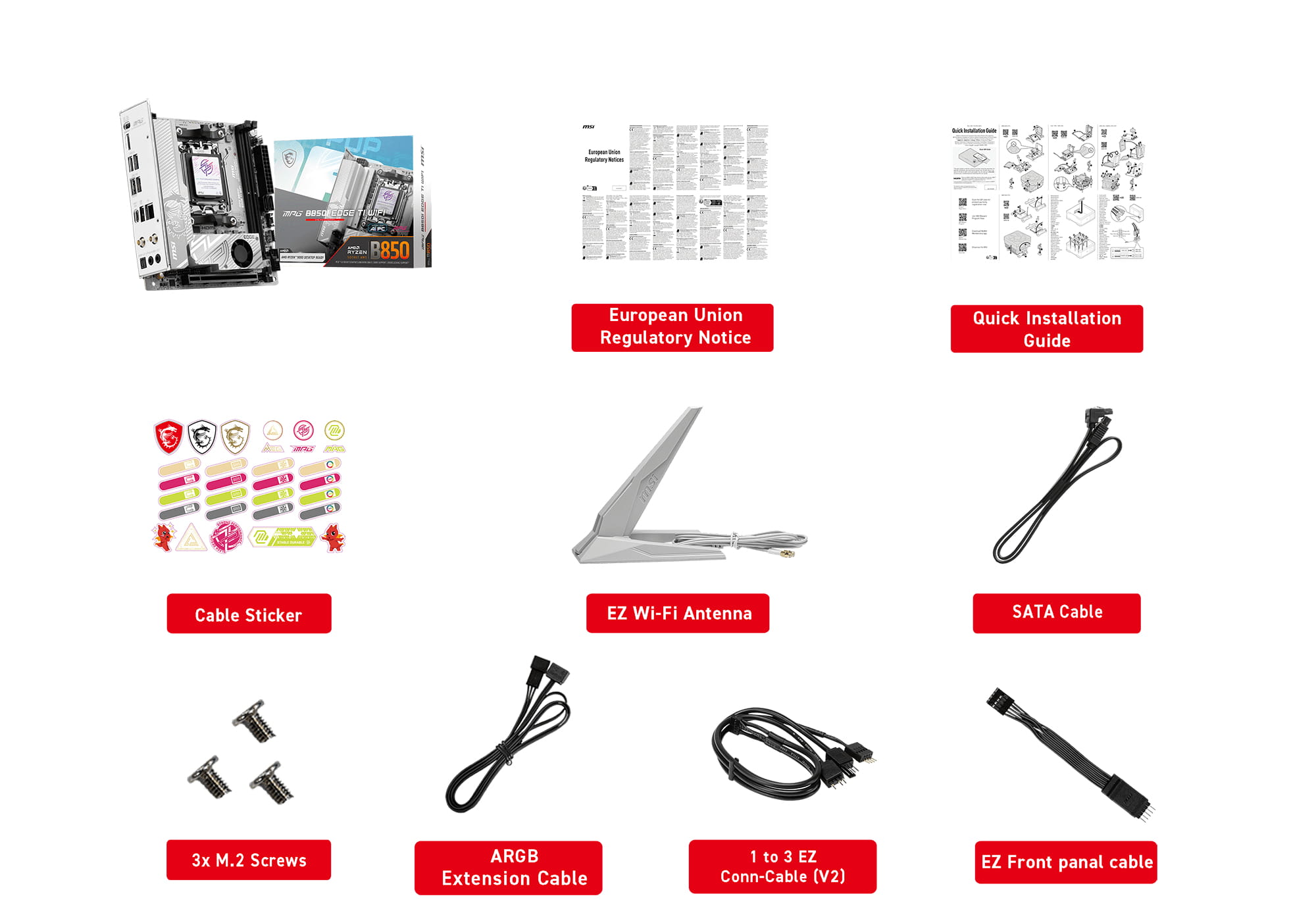 MSI MPG B850I EDGE TI WIFI - Motherboard - Mini-ITX - Socket AM5 - AMD B850 Chipsatz - USB-C 3.2 Gen 2x2, USB-C 3.2 Gen2, USB 3.2 Gen 2, USB 3.2 Gen 1 - 5 Gigabit Ethernet, Wi-Fi 7, Bluetooth - Onboard-Grafik (CPU erforderlich)