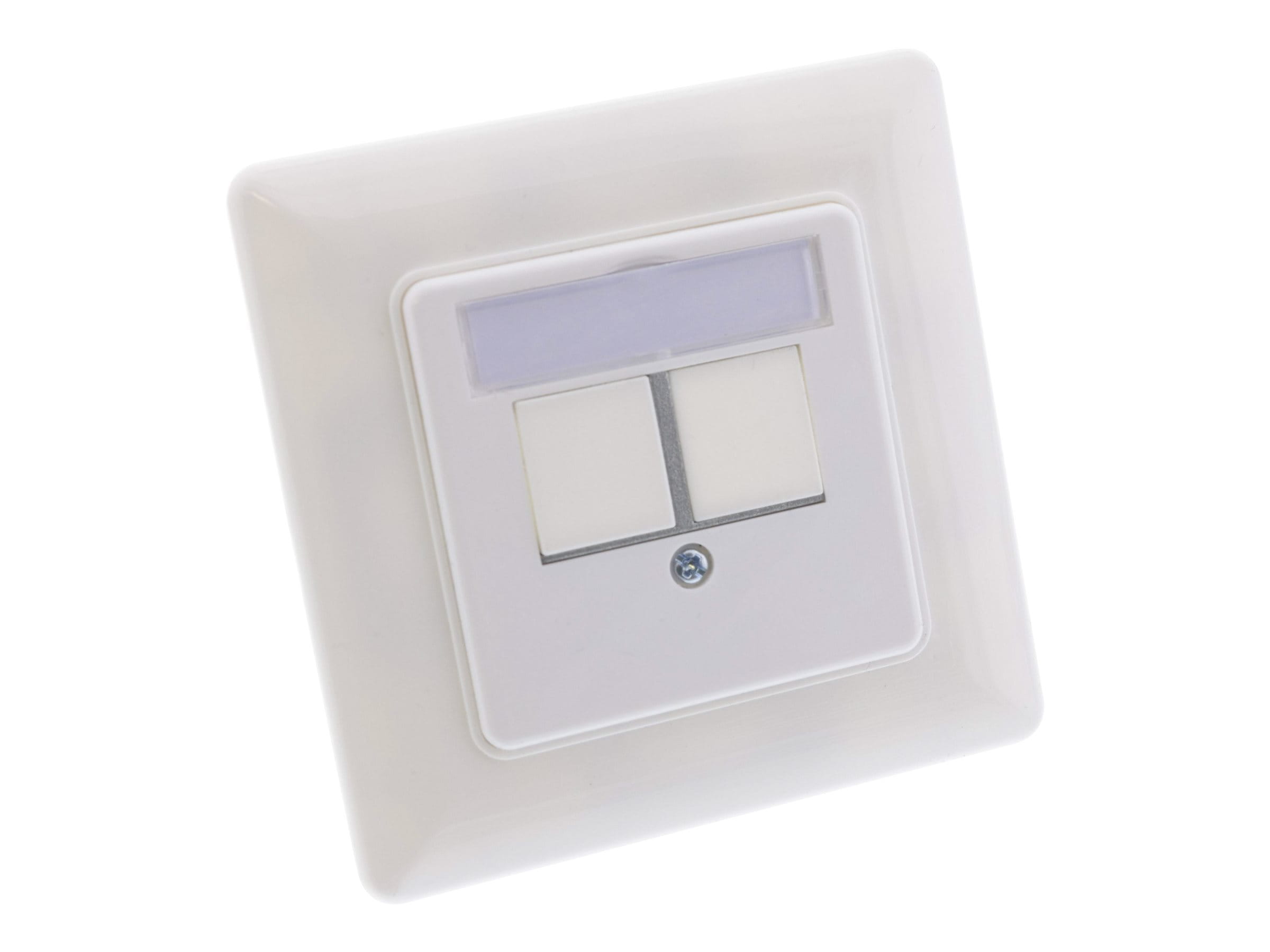 InLine Rahmenset für 2x RJ45 Bu/LSA Einsatz 90° - Keystone SNAP-In - weiß RAL