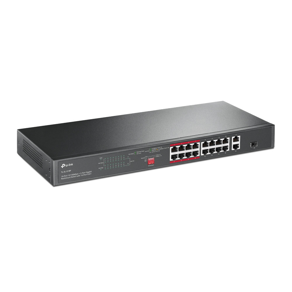 TP-LINK Omada TL-SL1218P V4 - Switch - unmanaged - 16 x 10/100 (PoE+)