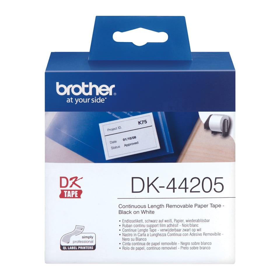 Brother DK44205 - Entfernbarer Klebstoff - weiß - Rolle (6,2 cm x 30,5 m)