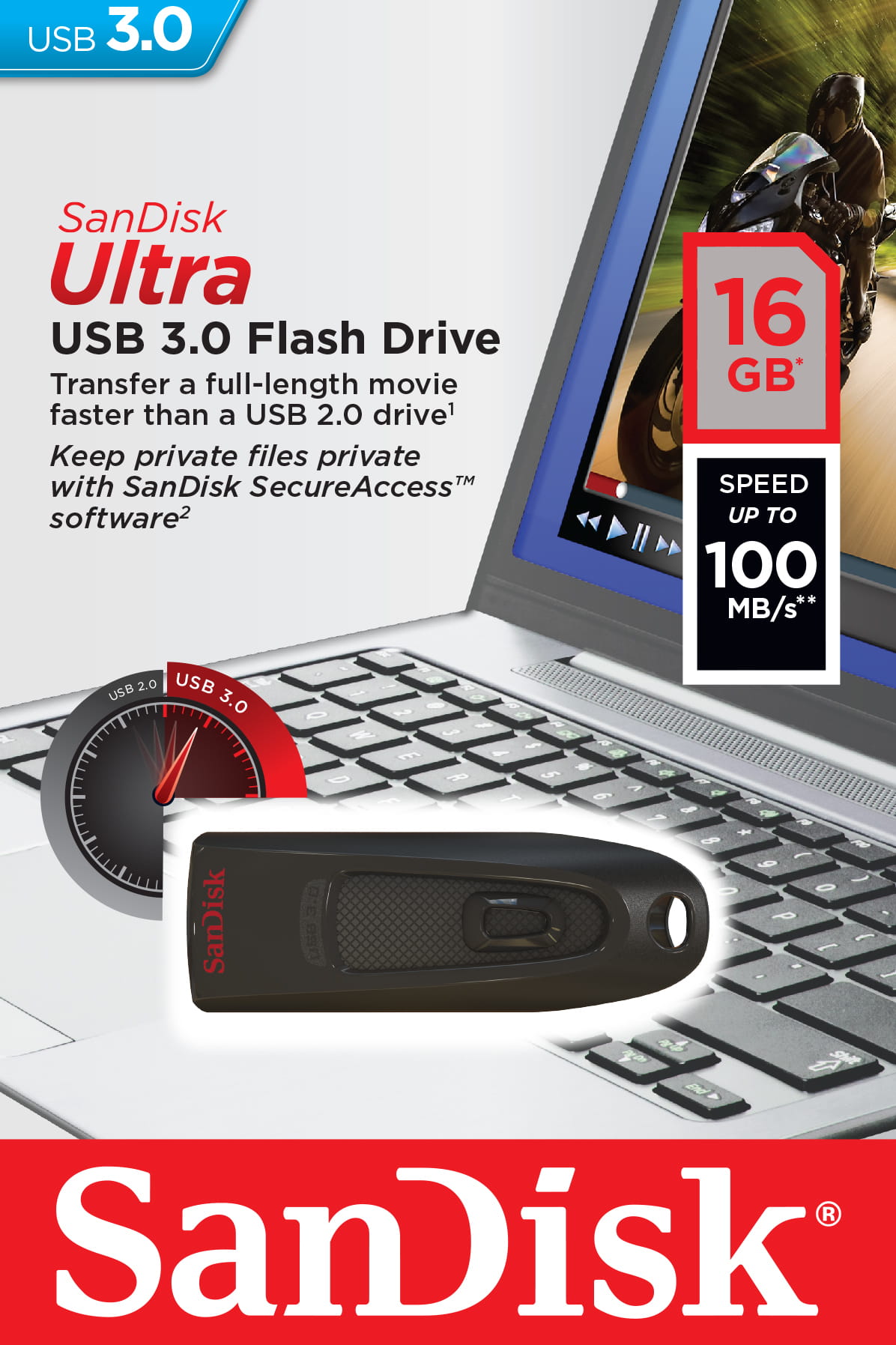SanDisk Ultra - USB-Flash-Laufwerk - 16 GB