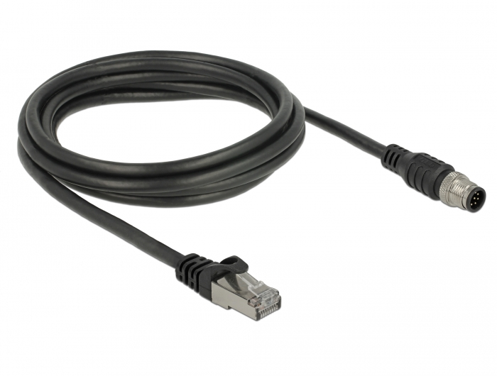 Delock Patch-Kabel - 8-polig M12 (M) zu RJ-45 (M)