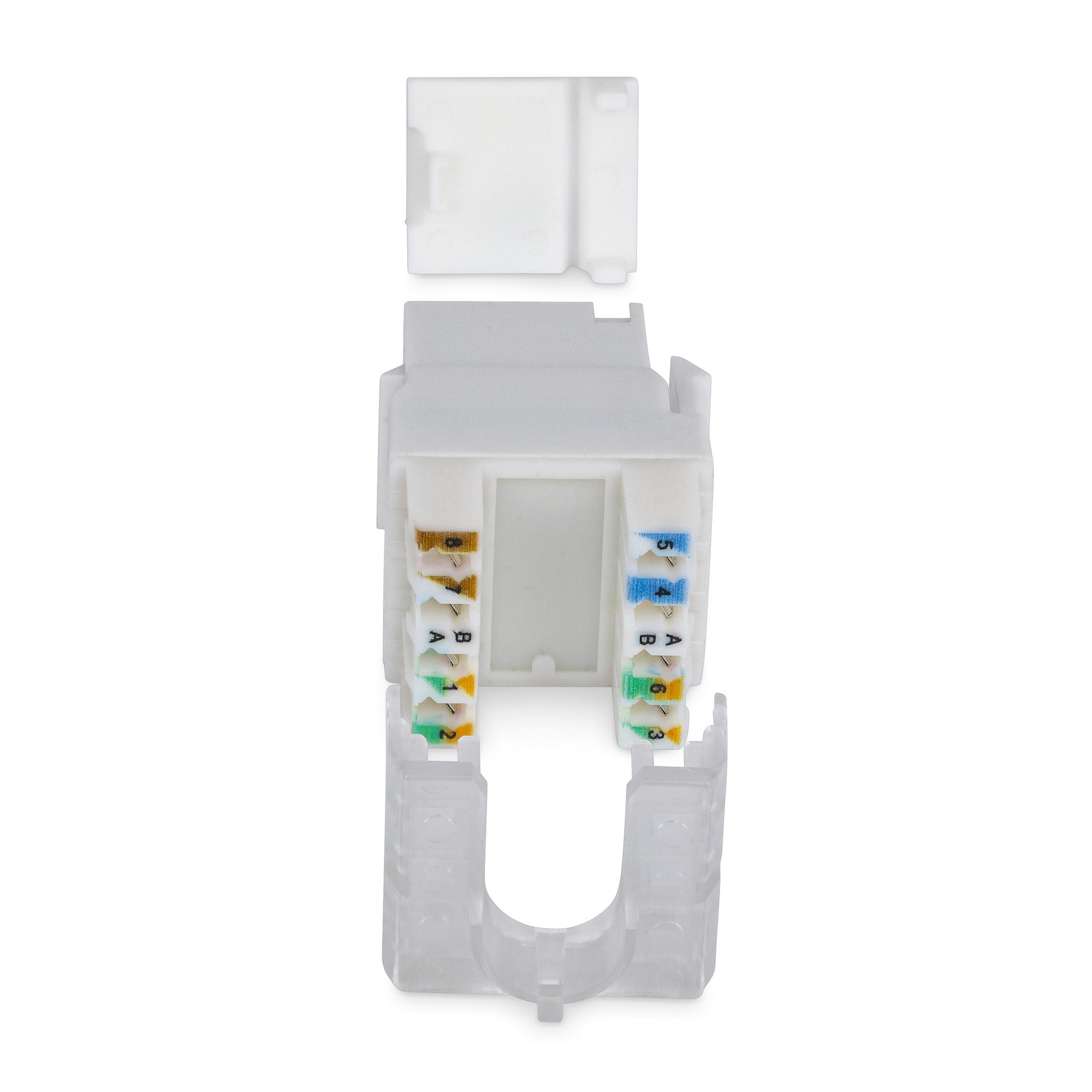 StarTech.com Cat6 Keystone Jack Modul, 24er-Pack RJ45 Ethernet Keystone Buchse, UTP Cat6 Wandbuchse, 180 Grad 110 Punch Down Buchse, Weiß, Flach, Weiß, RJ-45, Buchse, Buchse, 10GBase-T