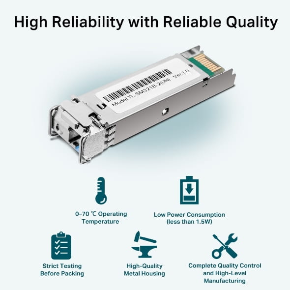 TP-LINK TL-SM321B-2 V1 - SFP (Mini-GBIC)-Transceiver-Modul - 1GbE - 1000Base-BX - LC/UPC Einzelmodus - bis zu 2 km - 1310 (TX)