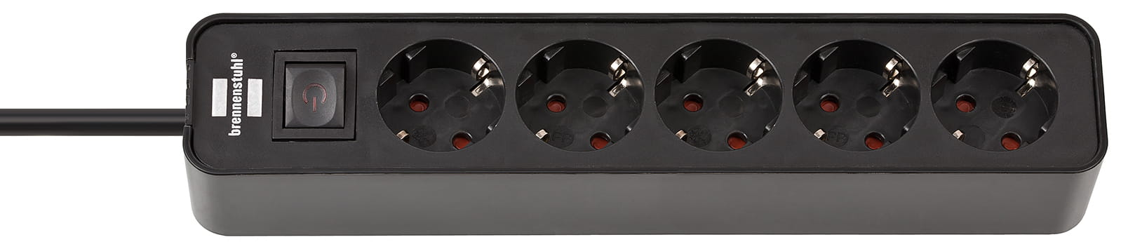 Brennenstuhl Ecolor Steckdosenleiste 5-fach schwarz 1,5m H05VV-F 3G1,5, 1,5 m, Drinnen, Schwarz, 5 AC-Ausgänge, 290 mm, Schwarz