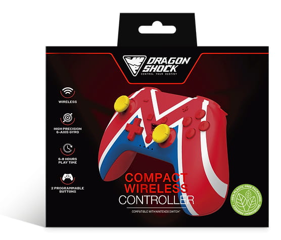DragonShock PopTop Compact, Gamepad, Nintendo Switch, Schaltfläche Zurück, D-Pad, Home button, Reset-Taste, Kabellos, Bluetooth, USB Typ-C