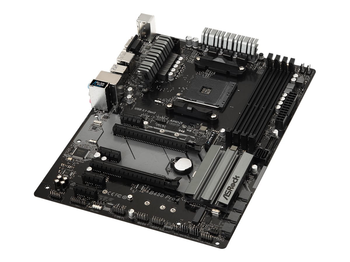 ASRock B450 Pro4, AMD, Sockel AM4, AMD Athlon, AMD Ryzen 2000 Series, AMD Ryzen 3000 Series, Sockel AM4, DDR4-SDRAM, 128 GB