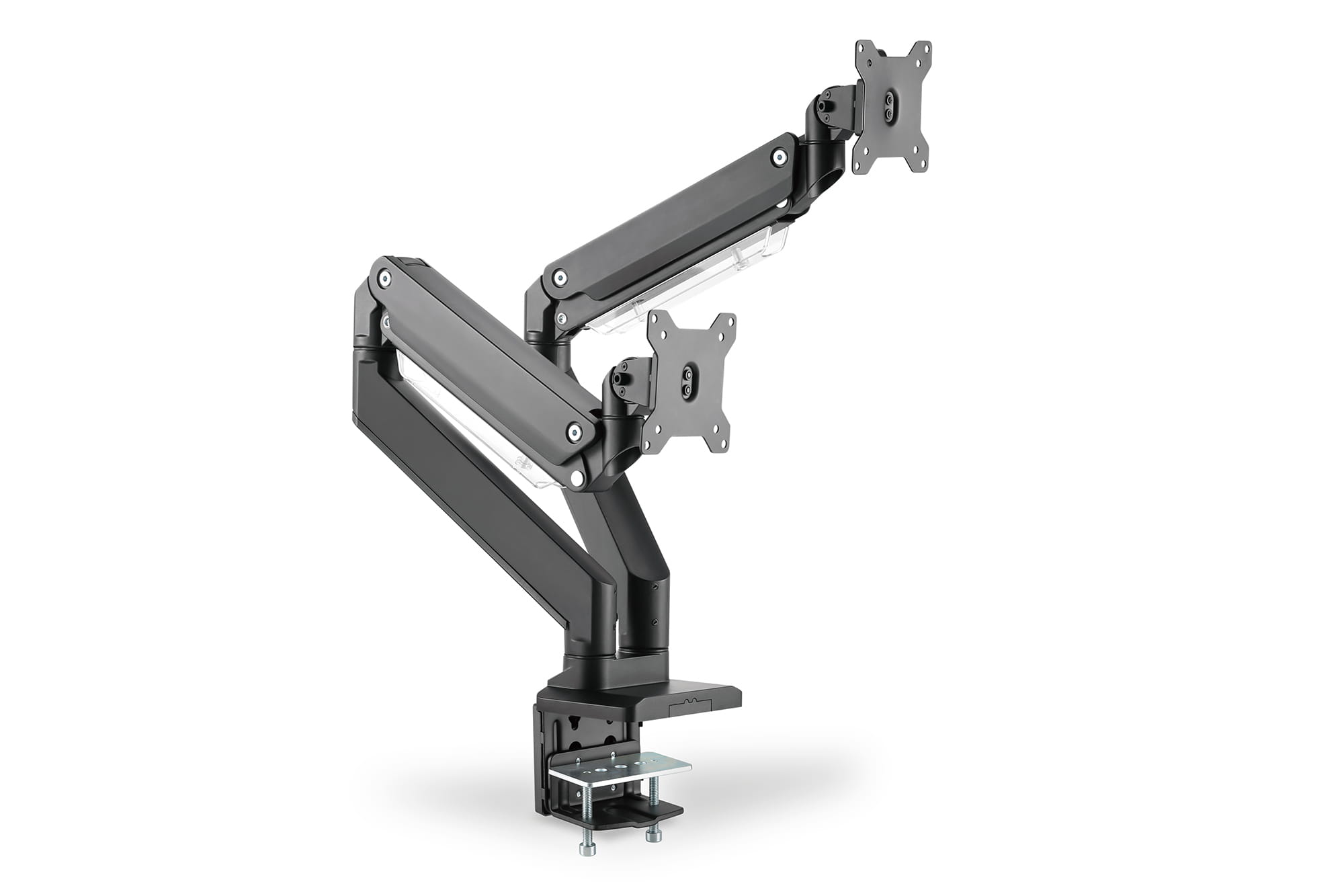 DIGITUS Dual Monitorhalter mit Gasdruckfeder und Klemmbefestigung