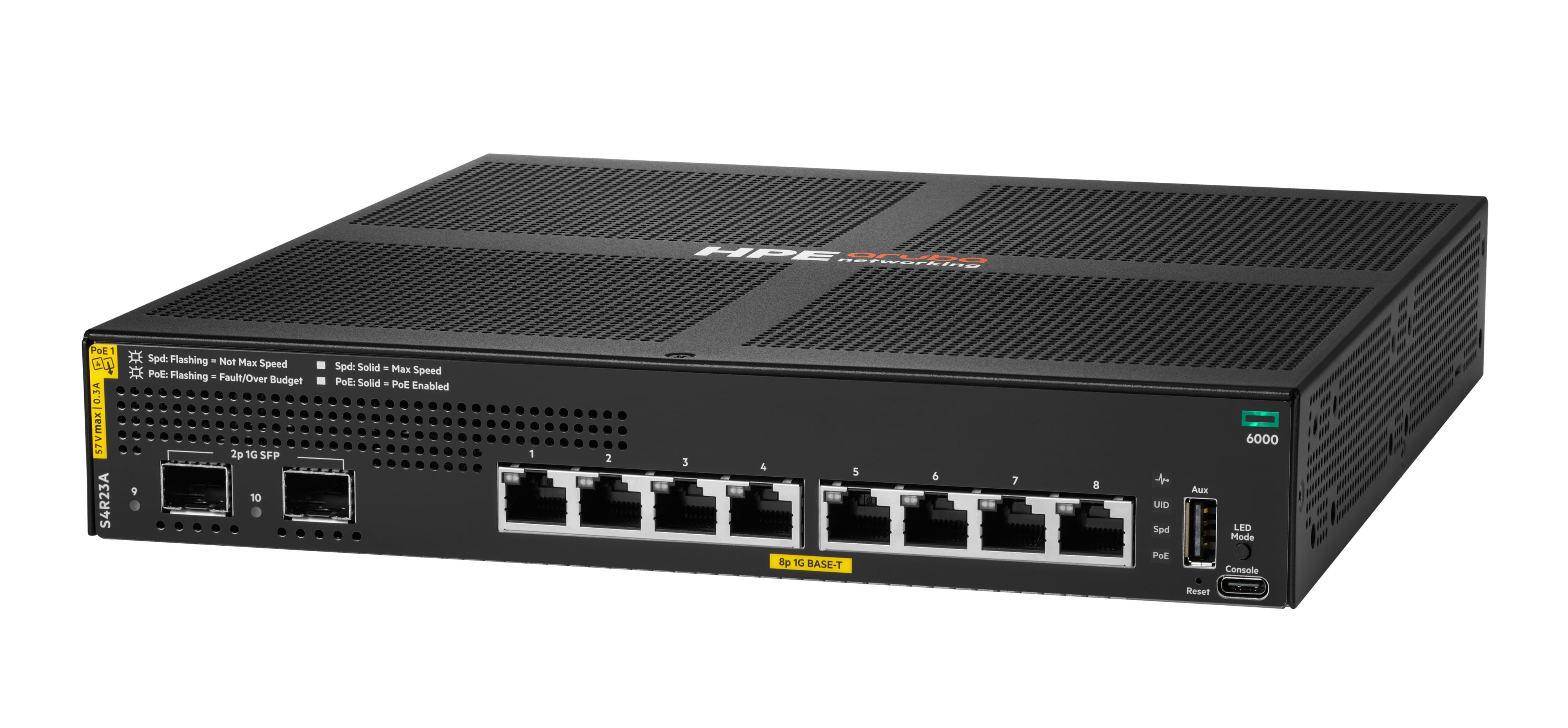 HPE Aruba Networking CX 6000 8p 10M/100M/1G Class4 PoE 2p SFP 1G 67W Switch - Switch - managed - 8 x 10/100/1000 (PoE+)