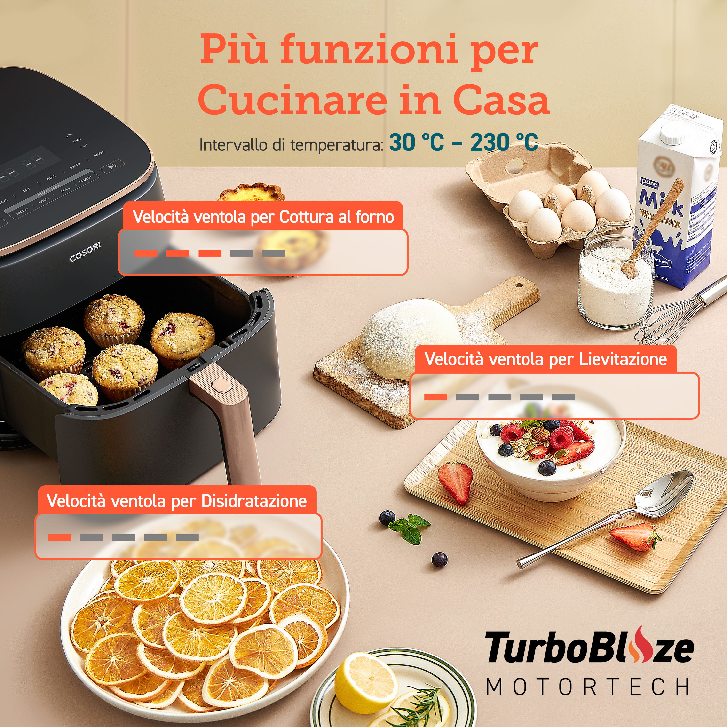 Cosori TurboBlaze Chef Edition - Heißluft-Fritteuse