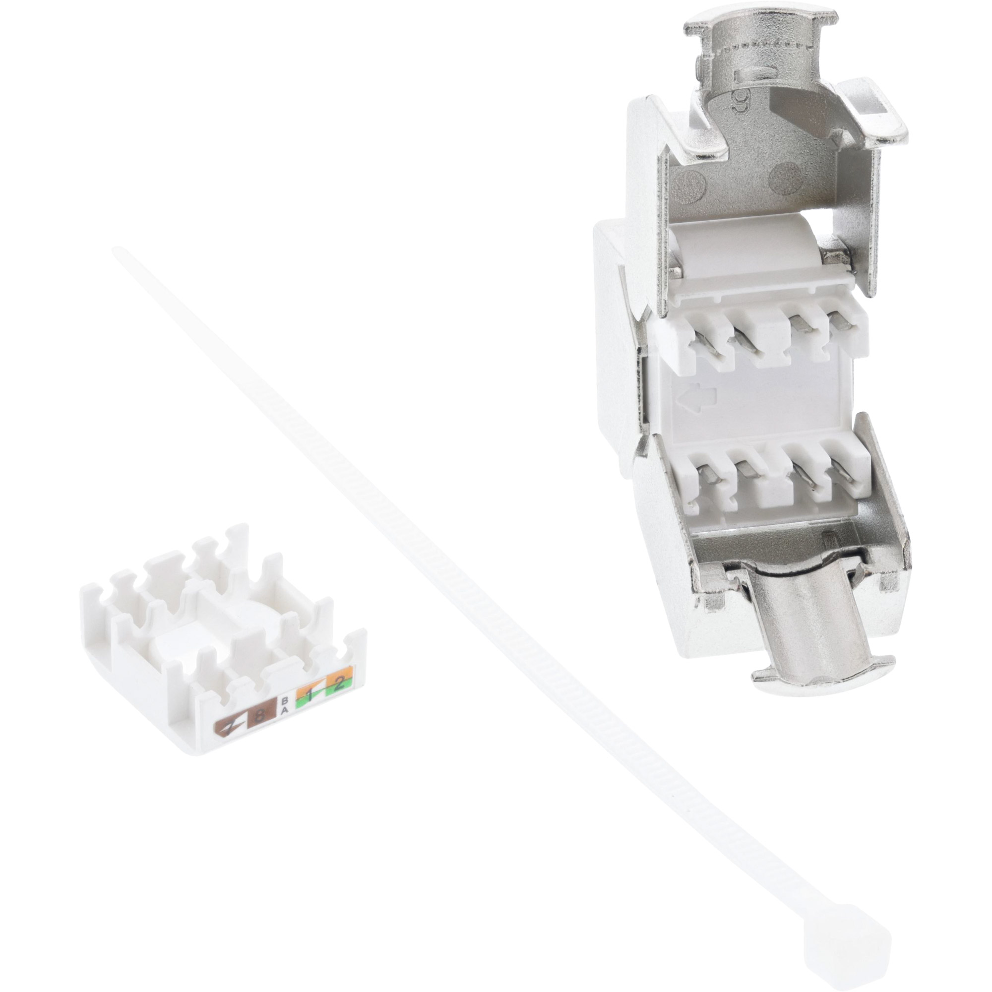 InLine Keystone RJ45 Buchse - SNAP-In - Cat.6a - mit Staubschutz rot