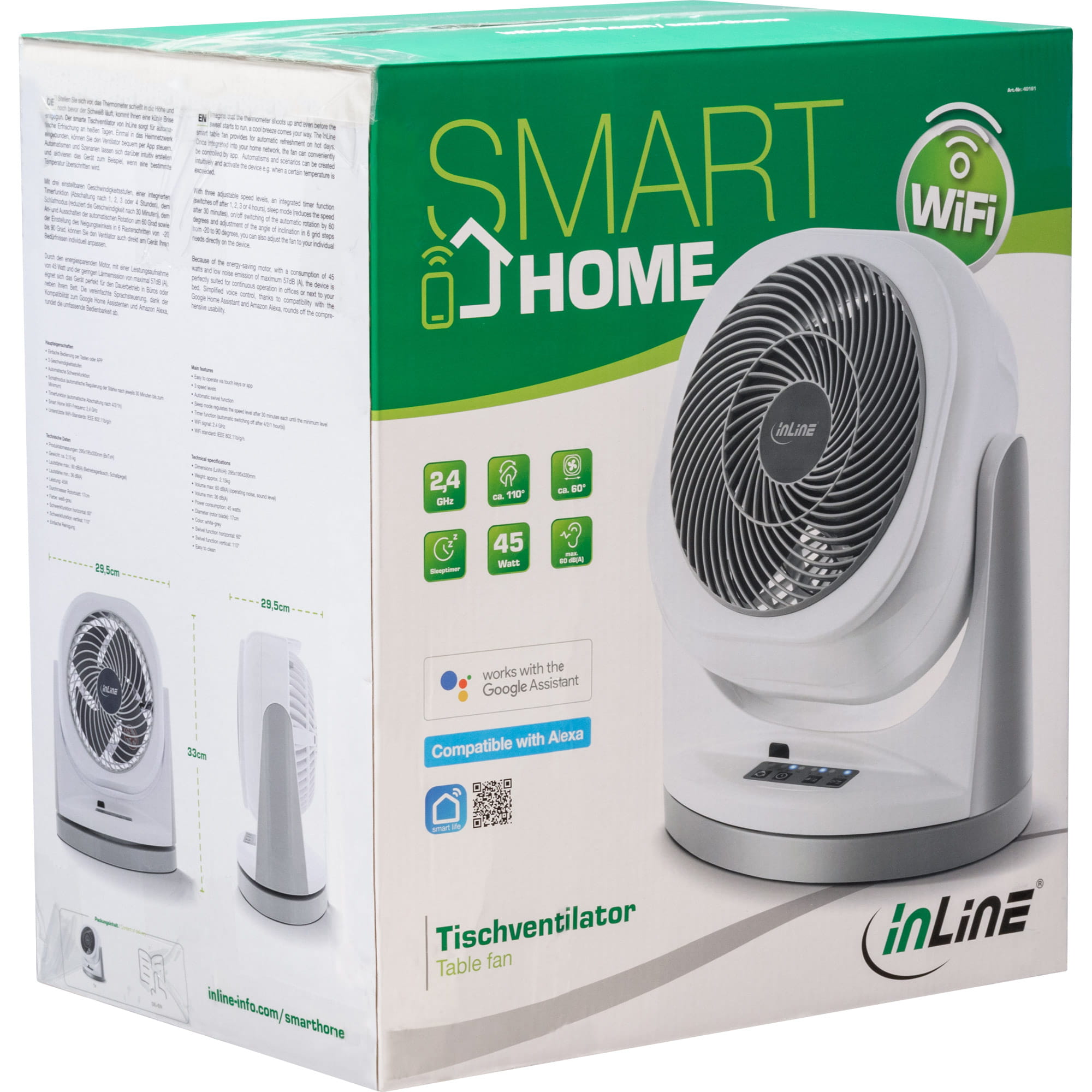 InLine SmartHome Ventilator rotierend - weiß