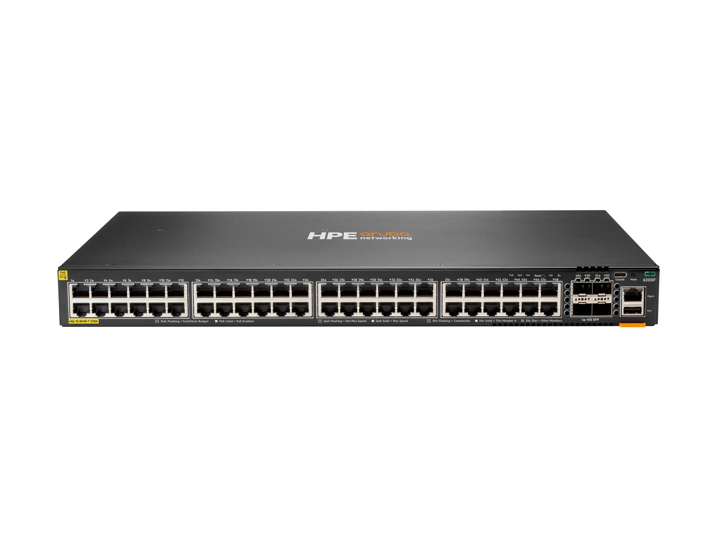 HPE Aruba Networking CX 6200F 48G 4SFP+ Switch - managed - PoE