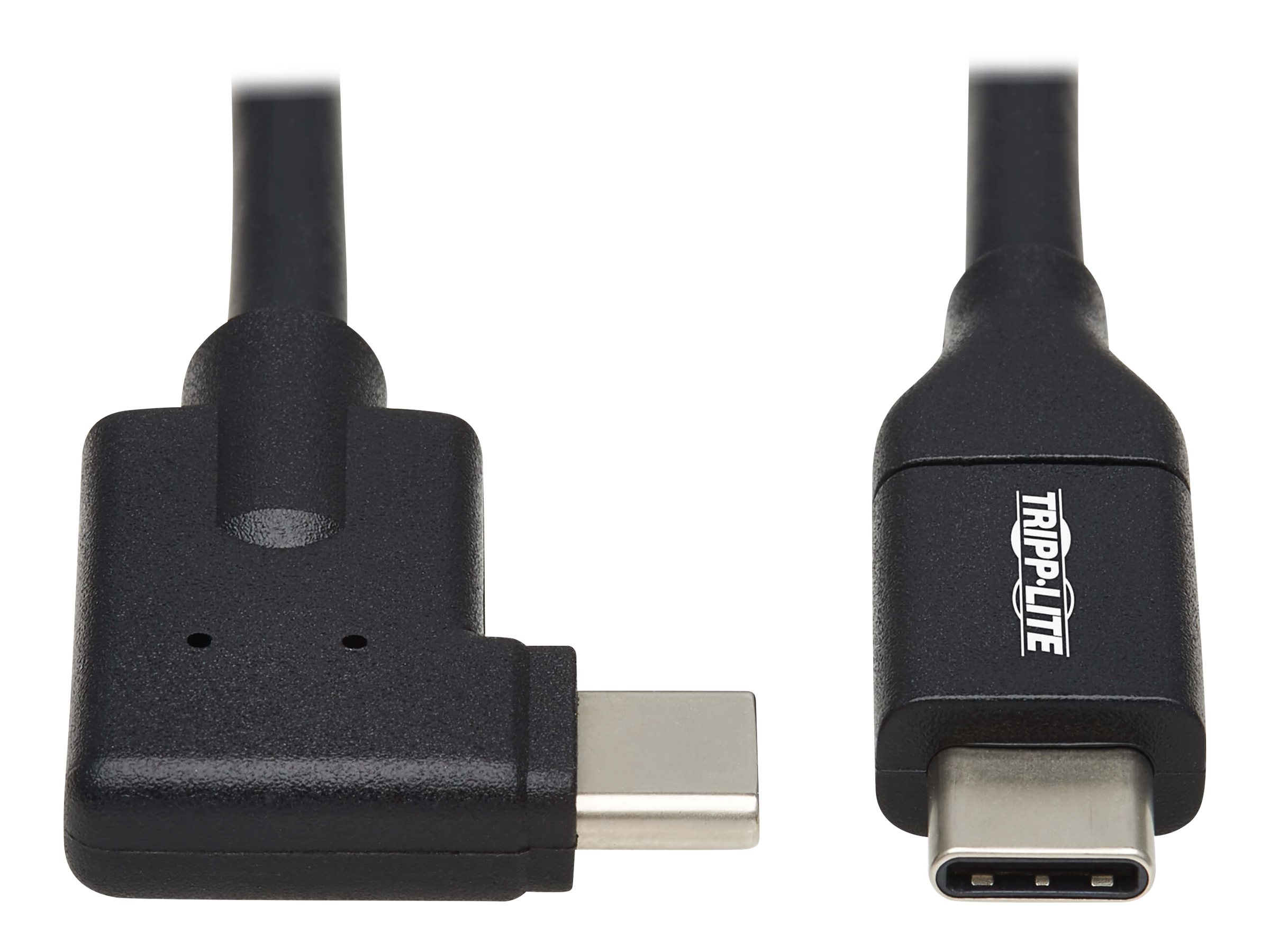 Tripp Eaton Tripp Lite Series USB C Cable (M/M) - USB 3.2 Gen 2, Thunderbolt 3, 100W PD Charging, Right-Angle Plug, Black, 1 m (3.3 ft.)